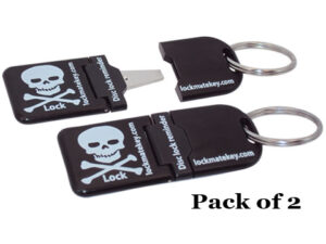 Pack of Black 2 Skull and Bones Metal tip motorcycle and scooter accessories